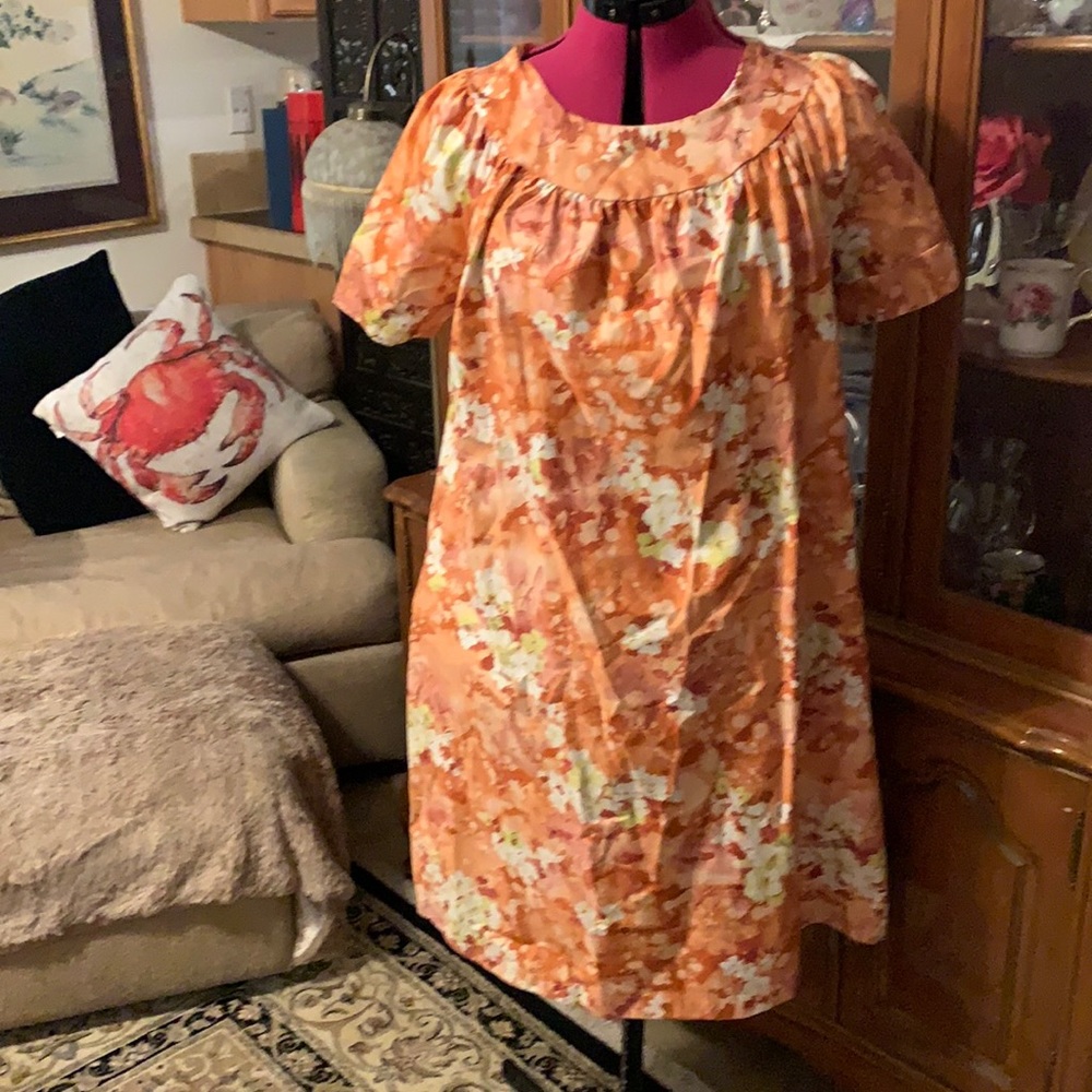 Vintage Retro Sears peach and ivory MUMU size medium 100% COTTON